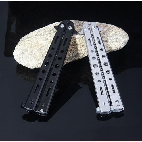 Professional butterfly knife salon stainless steel folding training butterfly knife hairbrush modeling tool Styling comb cool