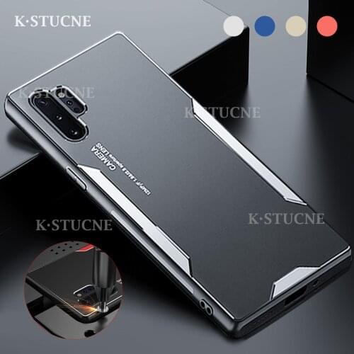 Business Luxury Metal Back Panel Phone Case For Samsung NOTE 9 10 20 PRO UITRA S 8 9 10 20 21 PLUS UITRA Lens Protection Cover