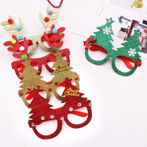 Christmas Glasses Santa Claus New Year Eve Party Paper Glasses Frame Photo Props 2021 Christmas Decoration For Home