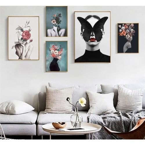 Abstract floral woman painting sexy nude lady diamond painting mosaic art modern decoration picture