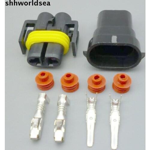 Worldgolden 5/30/100set Waterproof 2 Pin Electrical Wire Connector Plug AWG Car Motorcycle Marine H11 H8 male and female