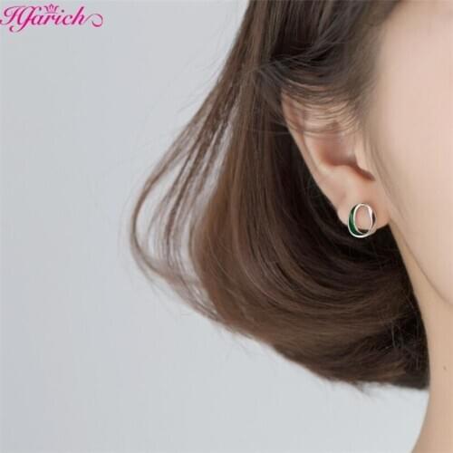 Vintage Geometric Stud Earrings Deformation Twist Bending Shape Earrings Women 925 Silver Jewelry Fashion Trend Wedding Gifts