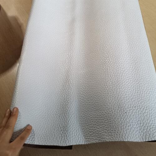 2.0mm Thick First Layer Cowhide White Elephant Pattern Sofa Seat Cushion Bag Handmade DIY Leather Fabric