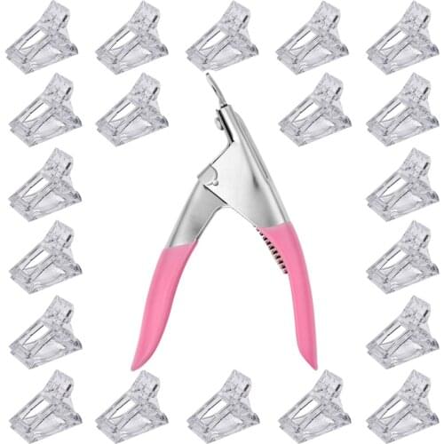 20pcs Polygel Nail Clips and Acrylic Nail Clipper Nail Clips for Quick Building Polygel Finger Extension Nail Cutter