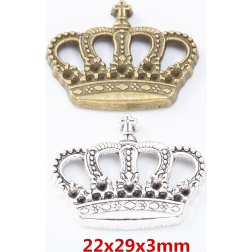20 pieces of retro metal zinc alloy Crown pendant for DIY handmade jewelry necklace making 7342B