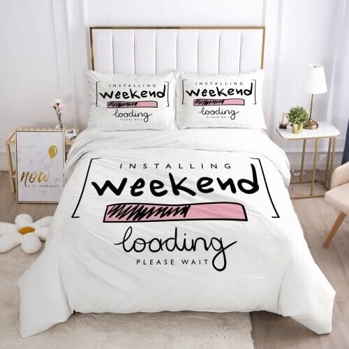 3D Duvet Cover Sets Bed Linens Bedding Set Quilt/Comforter Covers Pillow Case Full Single Queen Size Letter Design Home Textile