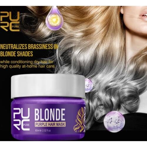 60ml Salon Professional Hair Mask Repair Frizzy Hair Remove Yellow Brassy Tones Nourishing Moisturizing Smooth Hair Care