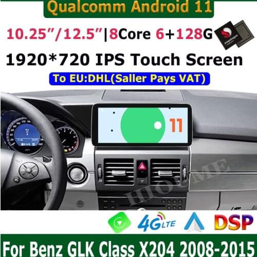 Snapdragon Car Multimedia Player for Mercedes Benz GLK Class X204 2008-2015 Android 11 Navigation GPS Radio Stereo CarPlay