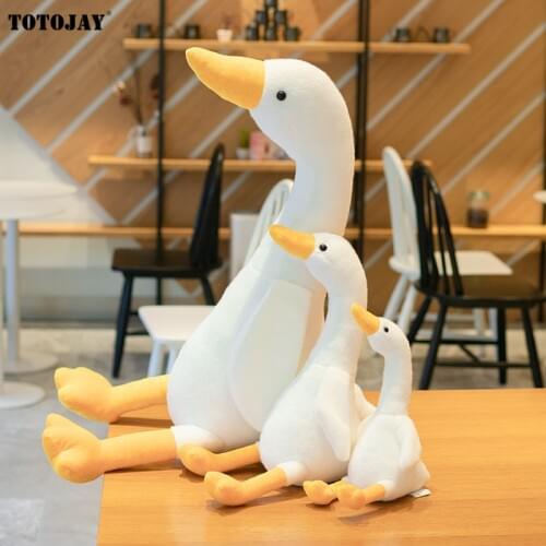 32-100cm Huaggble Big Plush White Duck Toy Giant Size Pink Duck Long Neck Goose Lifelike Animal Doll toys for Kids Birthday Gift