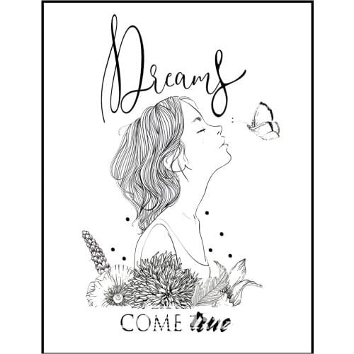 DABOXIBO Girl Looking Up At Butterfly Clear Stamps Mold For DIY Scrapbooking Cards Making Decorate Crafts 2021 NEW Arrival