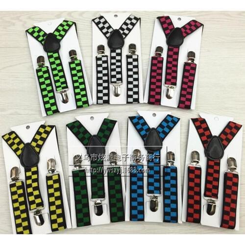 Childrens bei dai jia Elastic Suspenders Baby Printed Cartoon Dotted Plaid Multi--Explosion