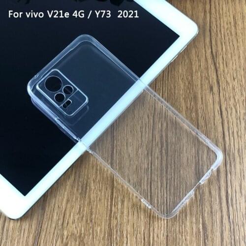 For vivo V21e 4G / Y73 2021 6.44" Slim Crystal Clear Transparent Soft TPU Back Case Protection Skin Camera Protect Cover