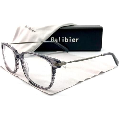 GALIBIER Acetate Glasses Frame Optical Rectangle Translucent Spectacle Frames Glasses Prescription Men Women Fashion Optic Frame