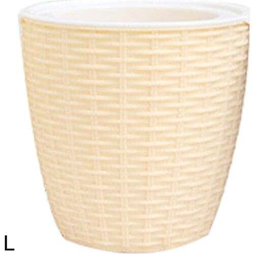 Plant Pot Cover Indoor Plastic Rattan Flower Cover Round Modern Decor Planter Durable SCVD889