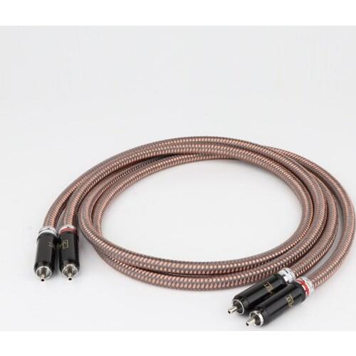 Hi-end RCA to RCA cable Accuphase OCC pure copper RCA interconnect hifi audio cable Rhodium plated RCA plug connector cable