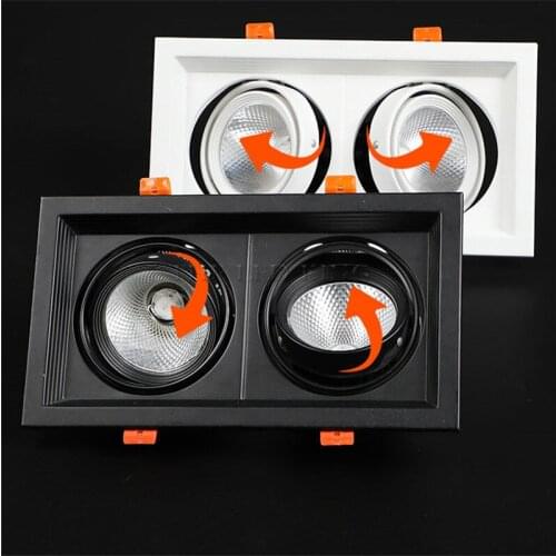 Square Bright Recessed white black LED Dimmable Downlight COB LED Spot light decoration Ceiling Lamp AC85-265V