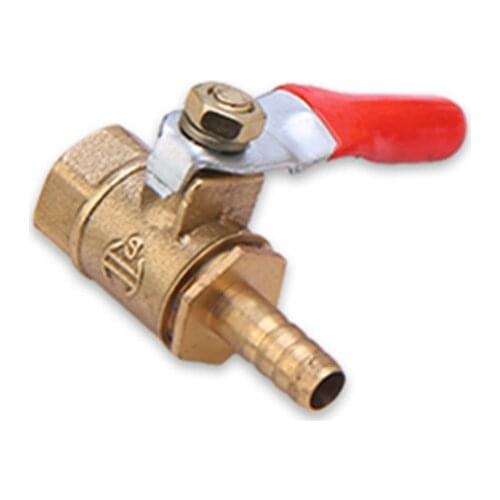 Brass Barbed ball valve 4-12 Hose Barb 1/8'' 1/2'' 1/4'' Female Thread Connector Joint Copper Pipe Fitting Coupler Adapter