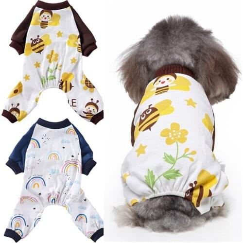 Rainbow Print Dog Clothes Dog Pajamas Warm Clothes Chihuahua Pet Puppy Jumpsuit For Pet Dog Puppy