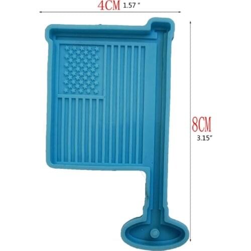 Blue US Independence Day Flag Keychain Resin Casting Silicone Mold US Flag Keychain Pendant Jewelry Mould DIY Craft