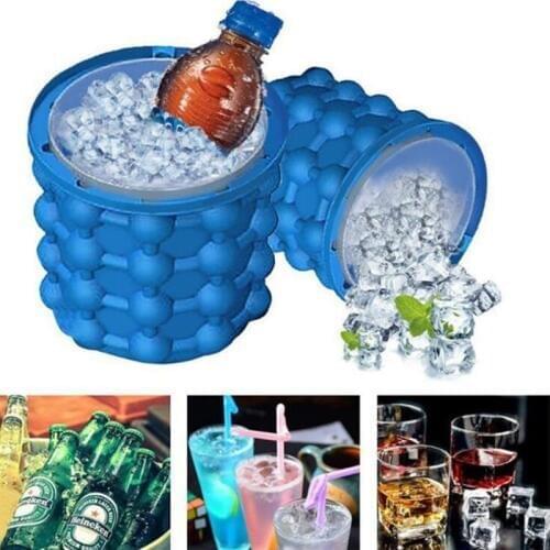Silicone Ice Maker Bucket Fast Cold Ice Bucket Space Saving Ice Genies Ice Ball Maker Portable Silicon Ice Cube Maker