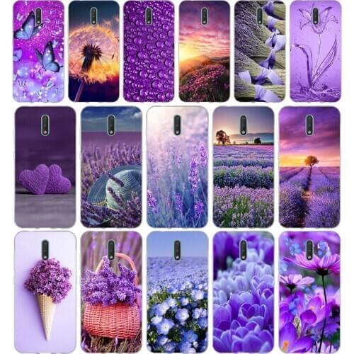 349FG Simple lavender Purple flowers gift Soft Silicone Tpu Cover phone Case for Nokia 2.1 2.3 3 3.1 4.2 5 5.1 Plus 7.2 6 8