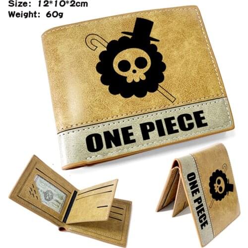 Anime One Piece PU Wallet Teenager Casual Short New Mens Bifold Leather Hot Photo Credit Note Cards Holder Purses