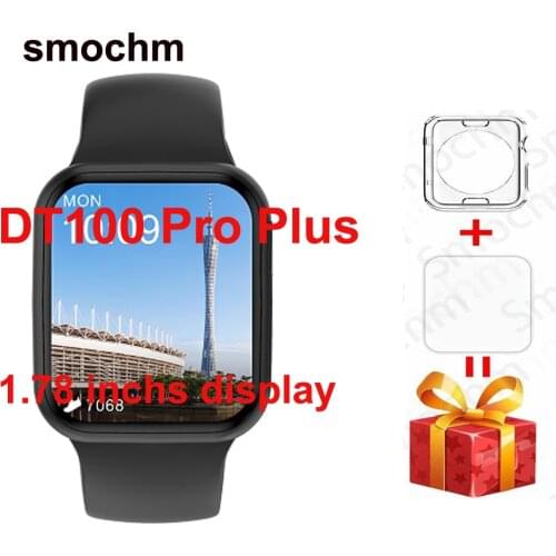 Smochm IWO DT100 Pro Plus Smart Watch 1.78 Inch Infinite Screen Heart Rate Customized Watchfaces Bluetooth-compatible Smartwatch