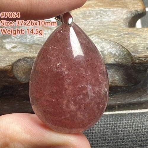 Top Natural Strawberry Quartz Stone Pendant Jewelry For Women Man Crystal Healing Luck 37x26x10mm Beads Necklace Pendant AAAAA