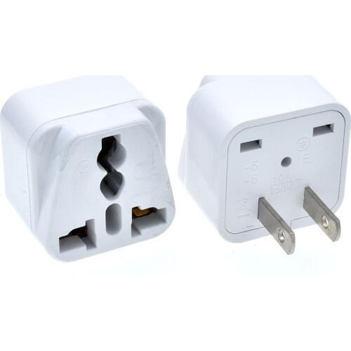 10pcs US 2 pin Type A Universal AC Travel Power flat plug adapter Converter Japan Taiwan Thailand EU TO american socket adaptor
