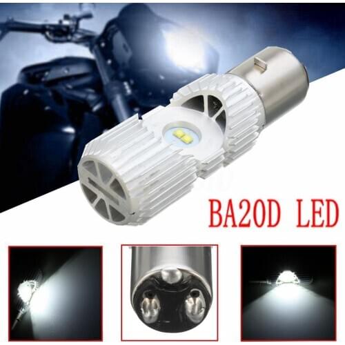 1pc BA20D 4 LED Hi/Lo 20W Motorcycle Scooter Moped ATV Headlight Lamp Bulb