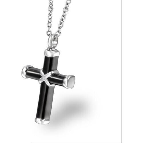 1PC Classic Cremation Jewelry for Ashes Cross Urn Necklace Pendant Stainless steel Ashes Memorial Pendant Neckalce