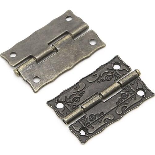 Y1UD 2x Antique Bronze Cabinet Furniture Door Drawer Jewellery Box Hinges 35x28mm