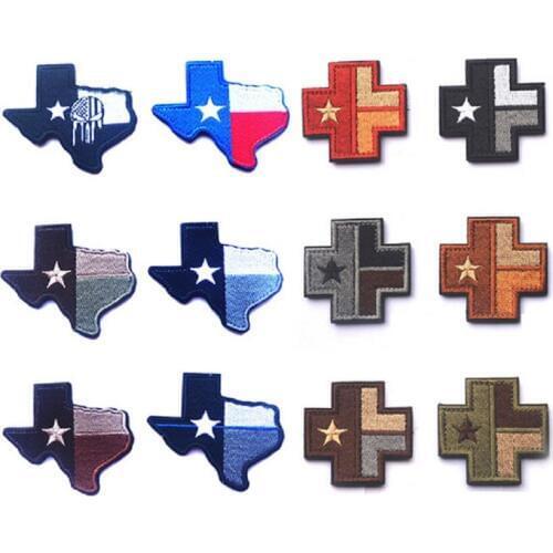 3D Embroidery Patches Loop And Hook Texas State Topographic Map Patch Texas Flag Patch Texas State Map Patches