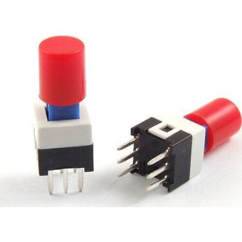 6 Pin Red Cap Momentary Tactile Tact Push Button Switch 7 x 7mm x 12mm