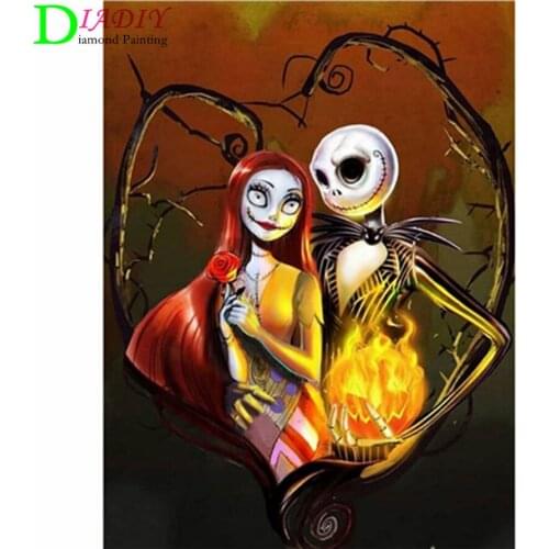 5D DIY Diamond Painting Nightmare Before Christmas Cross stitch Mosaic Picture Halloween Full Square Drill Diamond Embroidery