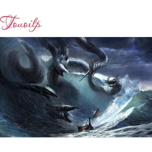 TOUOILP Animal dragon diamond painting cross stitch square&round Rhinestones embroidery plastic craftsFull diamond painting