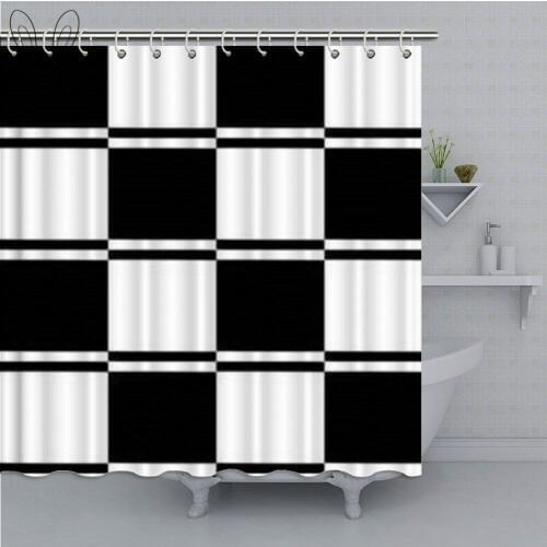 Bohemian Geometric Black&White Bathroom Curtain Waterproof Shower Curtain Polyester Fabric Bath Accessories Bathroom Shower