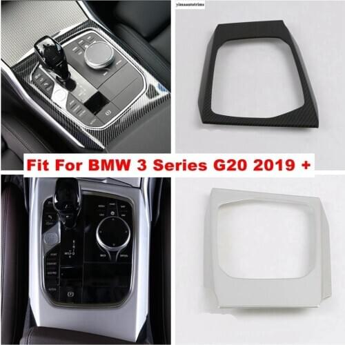 Center Control Stalls Gear Shift Frame Decoration Cover Trim Fit For BMW 3 Series G20 2019 - 2021 ABS Matte / Carbon Fiber Look