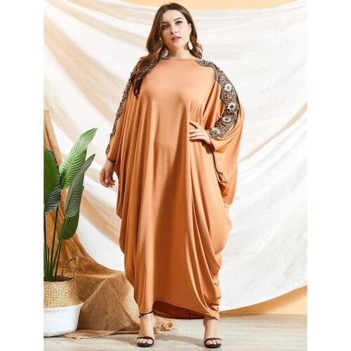 Oversize Abaya Dubai Kaftan Turkish Caftan Muslim Women Batwing Sleeve Jilbab Gown Maxi Caftan Ramadan Eid Moroccan Abayas Robe