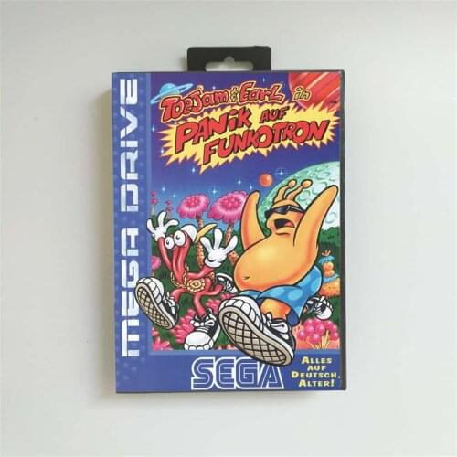 ToeJam & Earl 2 Panic on Funkotron - EUR Cover With Box 16 Bit MD Game Card for Megadrive Genesis Video Game Console