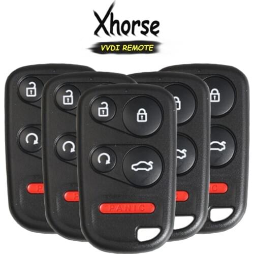 KEYECU 5x (English Version) Xhorse for Honda Style 5 Button Universal Remote Key for VVDI Key Tool VVDI2