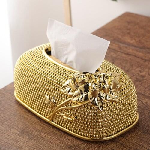 European Style Flower Embossed Tissue Box Fashion Creative Paper Box KTV Hotel Tissue Box Bar Napkin Box