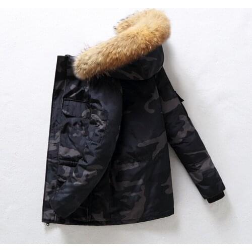 Winter Military Warm Jackets Men Camouflage Thicken Parkas Casual Fur Collar Hooded Coat -30 Degrees Overcoat Windbreaker Jacket