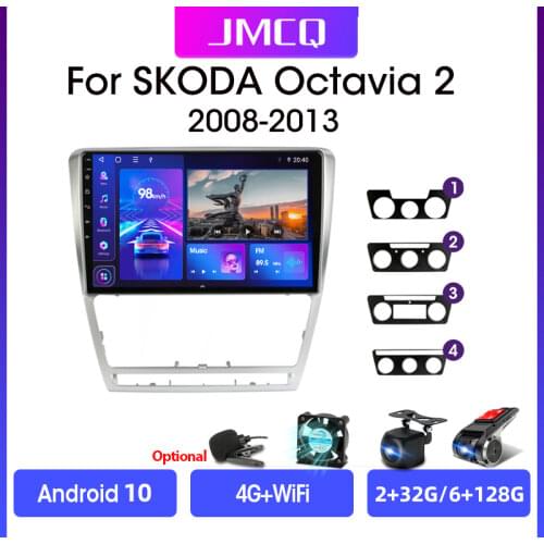 JMCQ 10.1" 4G+WiFi DSP 2din Android Car Radio Multimidia Video Player GPS Navigation For SKODA Octavia 2 A5 2008-2013 Head Unit