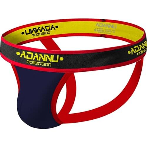 2020 ADANNU Brand Mens Sexy Thongs briefs Double D G-string Thong Gay Underwear Male Jockstraps Jocks cotton solid