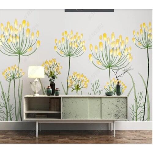Papel de parede Modern minimalist hand-painted flowers 3d wallpaper,living room tv wall bedroom wall papers home decor bar