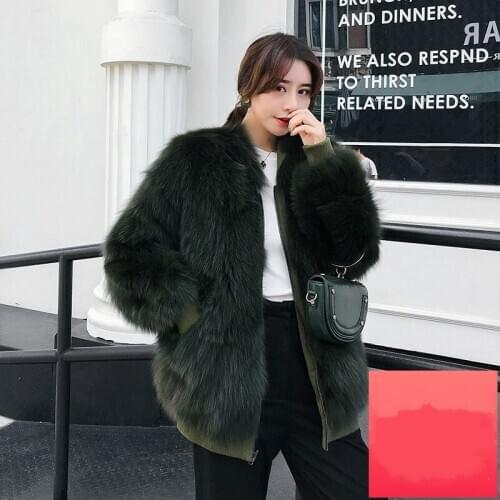 Parka Winter Women Real Fox Fur Coat Autumn Double-side Wear Jacket Korean Vintage Parkas Abrigo Mujer MY1080