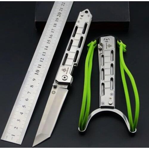 Outdoor folding knife combination slingshot knife high hardness bearing folding knife fruit knife army knife collection tool