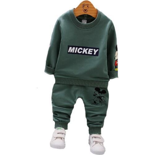 Cartoon Mickey Tracksuits For Baby Boys Clothing Sets Boys Girls Cartoon Casual Sports T-shirt Pants 2pcs/Set Outfit Kids Suit