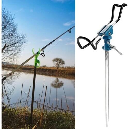 High Quality Foldable Stainless Steel Fishing Pole Rack Lightweight Fishing Pole Holder Anti-Scratch for Angling